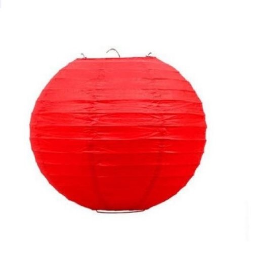 JQ-17R 8" Round Paper Lantern Red